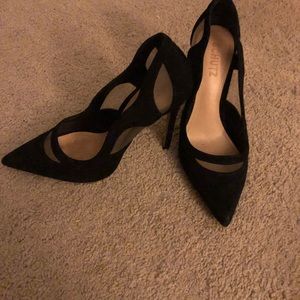 Schutz black mesh stilettos 5.5